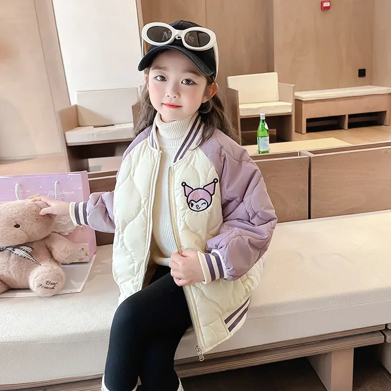 

Girly Heart Kawaii Anime Sanrio Soft Baseball Coat Clothes Cute Cartoon Children Kuromi Jacket Clothing Y2k Gifts for Kids