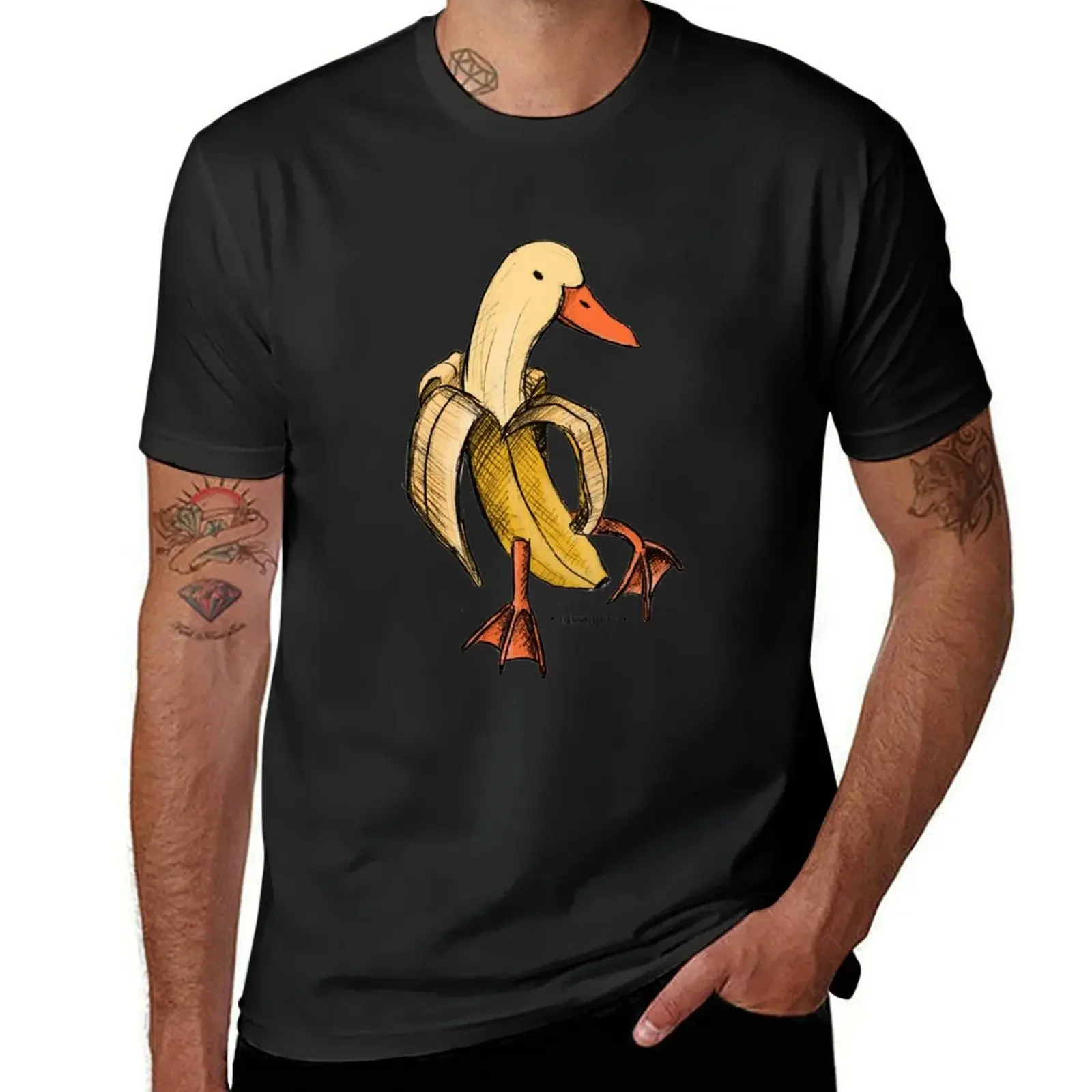 

Duck Banana T-Shirt vintage graphic tee tees graphic shirts men workout shirt