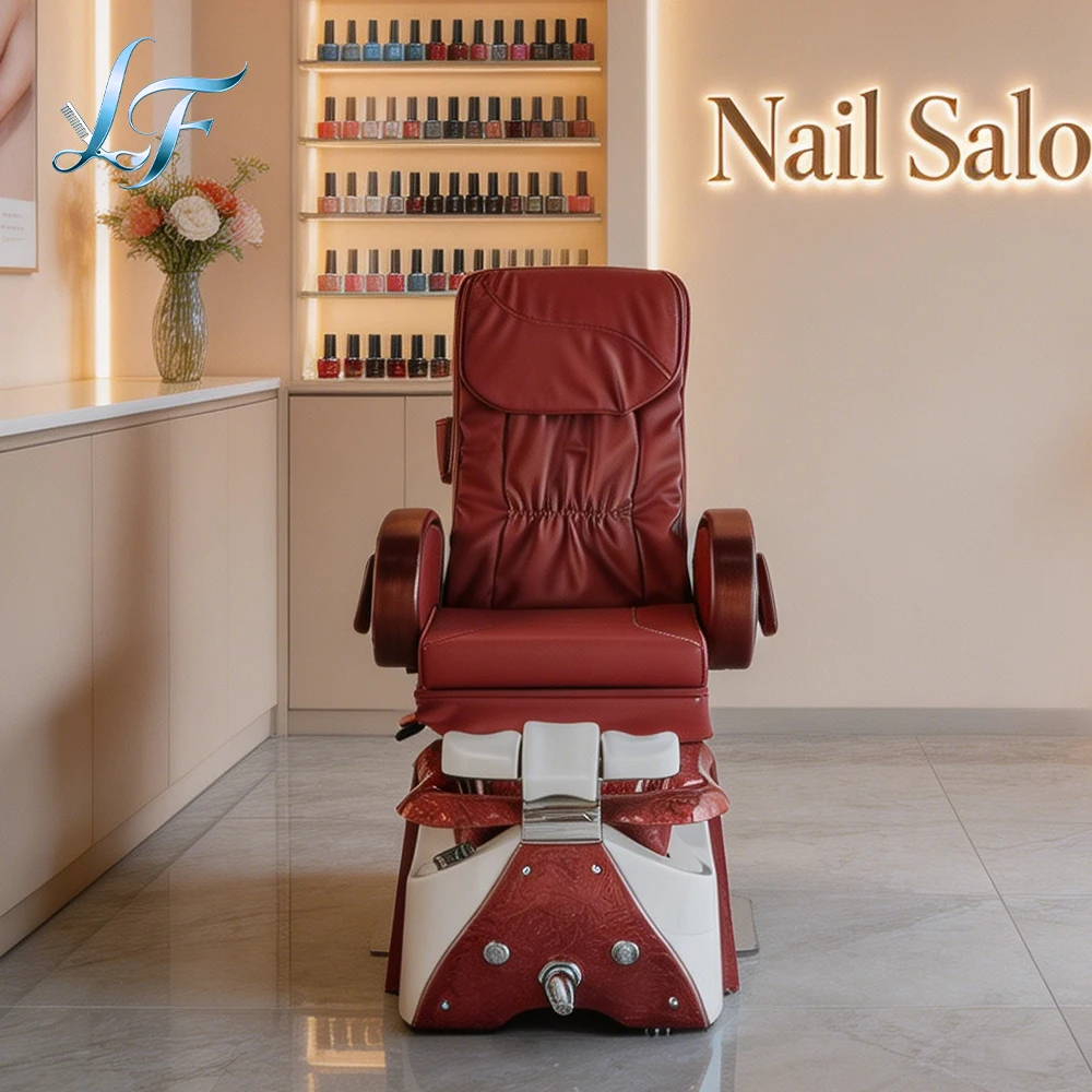 Relaxing Electric Massage Pedicure Chair With Sink Luxury Modern Foot Spa Manicure Nail Salon Commercial Furniture