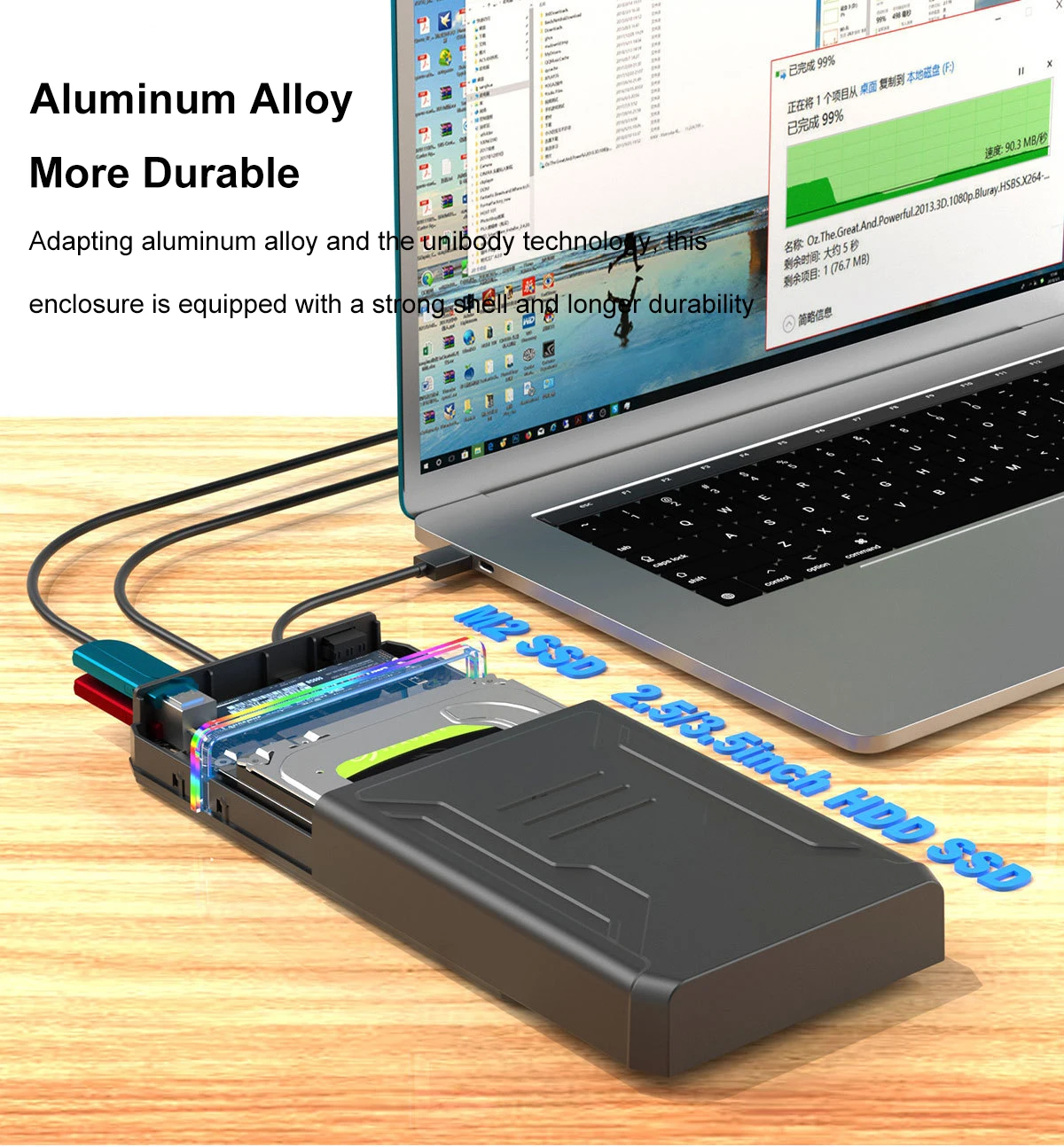 Корпус M2 NVMe SSD 2,5/3,5-дюймовый корпус для жесткого диска USB3.0 Корпус для жесткого диска с двумя отсеками 5/10 Гбит/с PCIe SSD Адаптер для жесткого диска для ПК