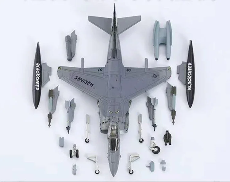 Fine 1/72 USMC HA2629 AV-8B Harrier II fighter model  Black sheep squadron  Afghanistan  Alloy collection model