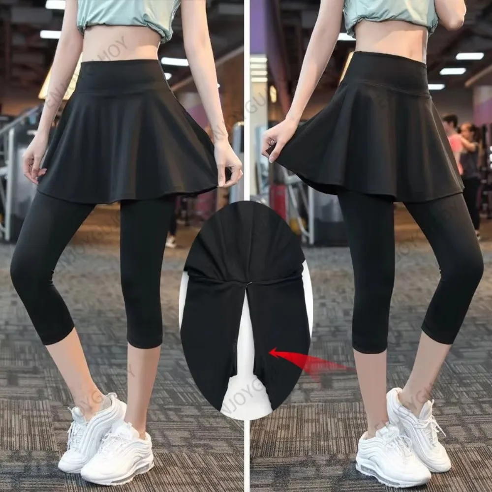 Skirt,Yoga Dance Pants,Fake Two-Piece Sports Pant for Women,Invisible Open Crotch Outdoor Sex High Waist Lift Buttock,Fitness