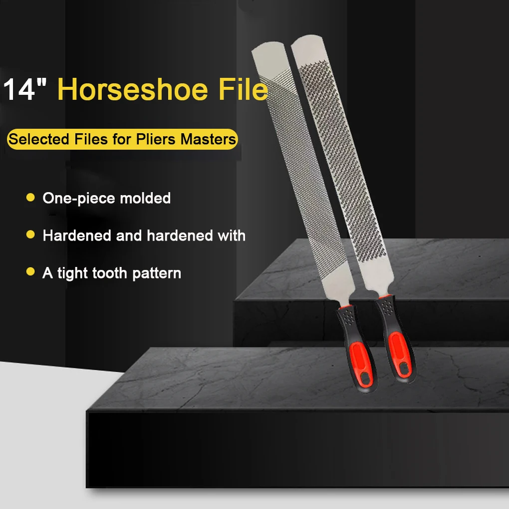 Huffeile für Pferde, doppelseitiges Hufschneidewerkzeug, Blumenregalfeile aus Karbonstahl, stabiles Reitsportzubehör, Hufeisen mit Griff