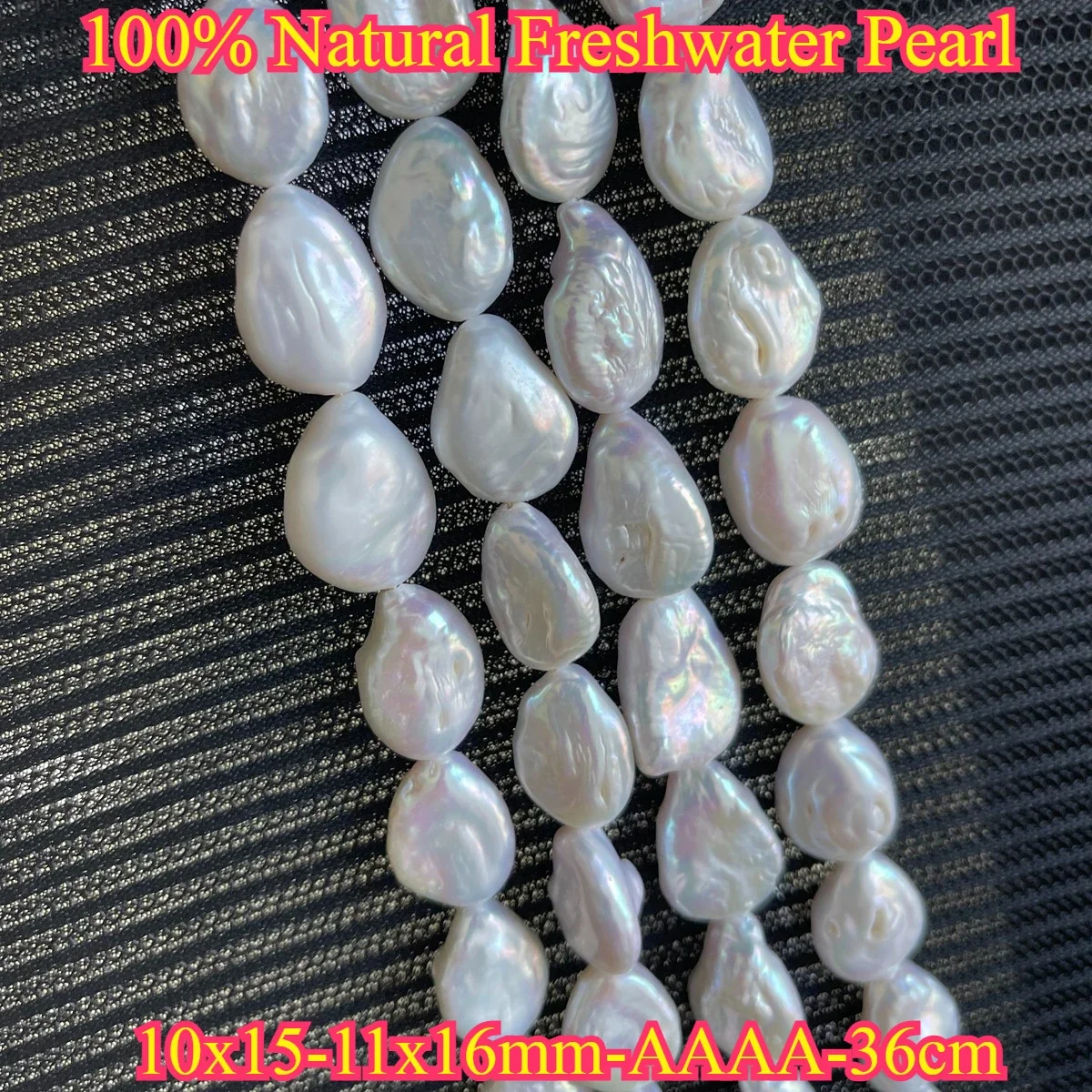 

10x15-11x16mm 4A Shiny Natural Freshwater Pearl Baroque Large Drop Spacer Bead Jewelry Make DIY Necklace Bracelet Women Wedding