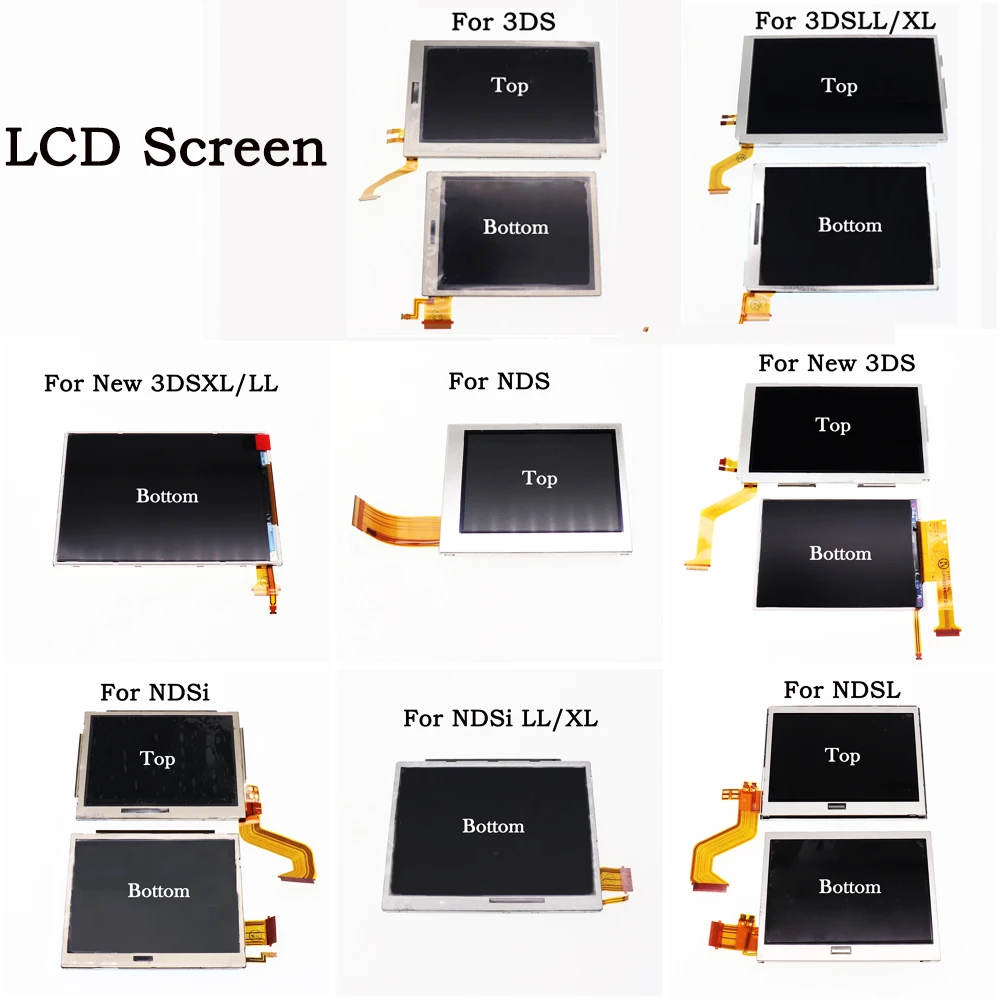 Replacement Parts Top Bottom & Upper Lower LCD Screen Display For Nintend DS Lite/NDS/NDSL/NDSi New 3DS LL XL for Nintend Switch