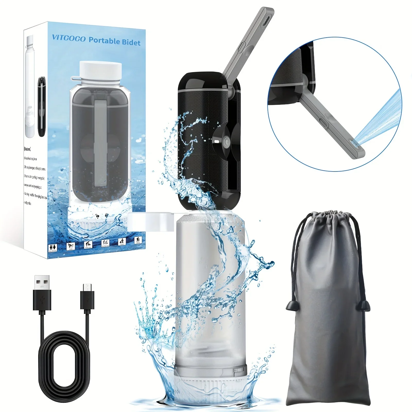 

Electric portable bathtub, rechargeable and electrically powered for travel use, suitable for cleaning infants