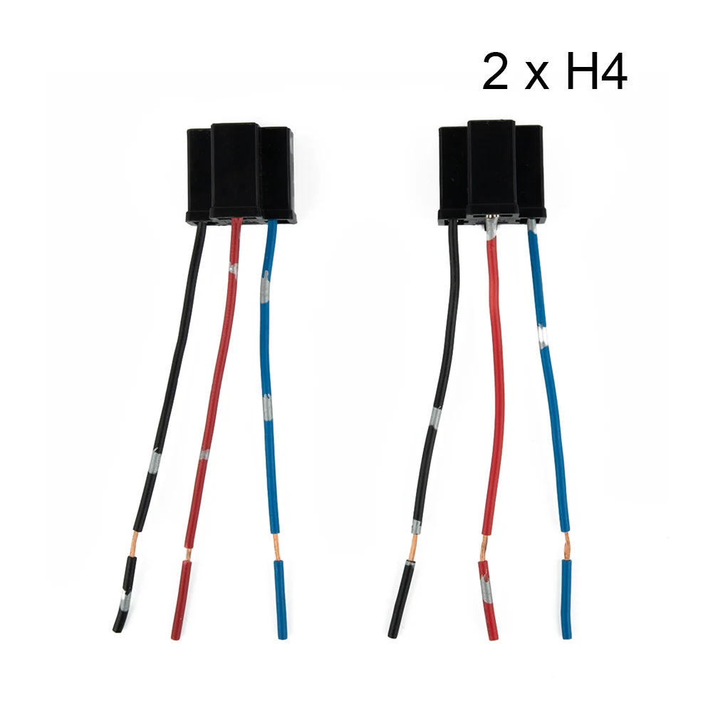 2PCS H4 3Pin Headlight Replacement Repair Bulb Holder Connector Plug Wire Socket Headlight Wiring Harness Plug Adapter Socket