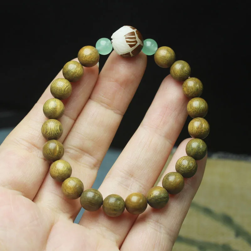 Guajacwood 8mm Ladies Bracelet with Bodhi with Fragrance Men's and Women's Single Ring Bracelet Wooden Cultural Artifact