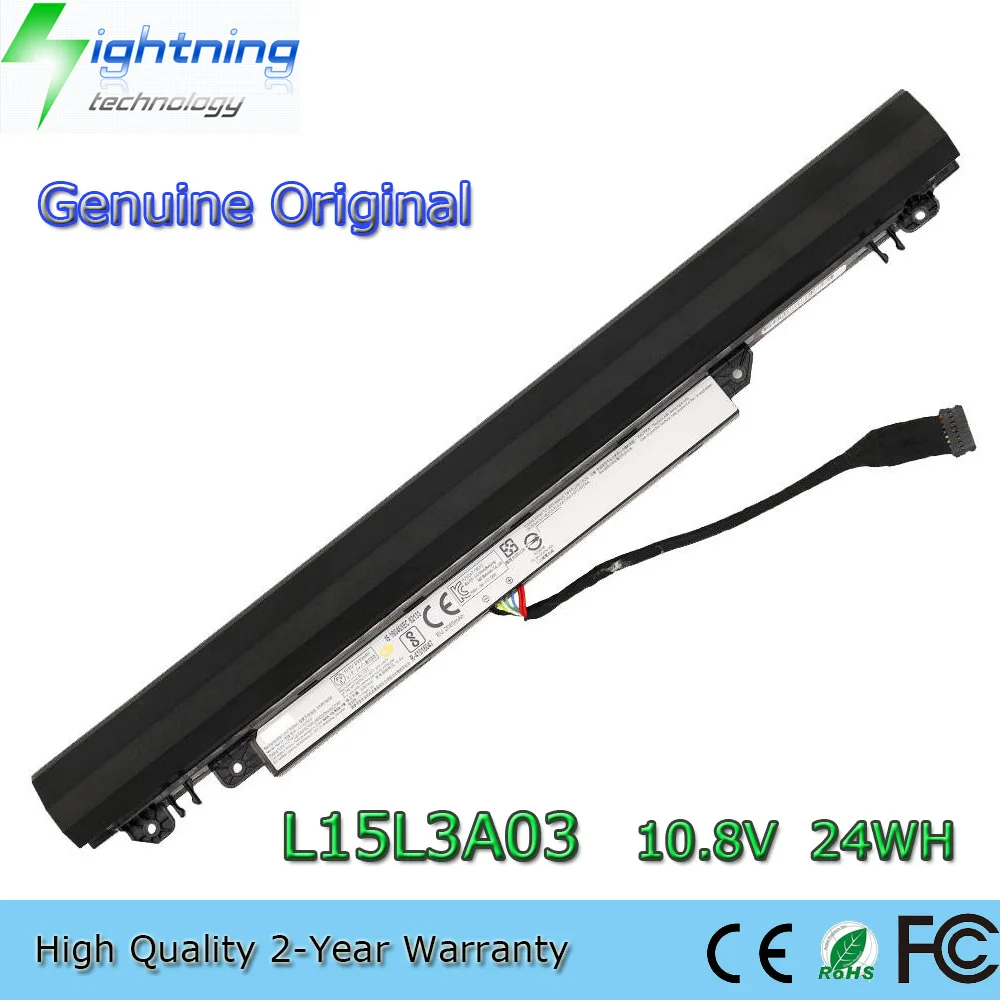 Brand New Genuine Original L15L3A03 10.8V 24Wh Laptop Battery for Lenovo Ideapad 100-14IBD 80RK002UIH 100-15IBD 100-15IBD 80MJ00