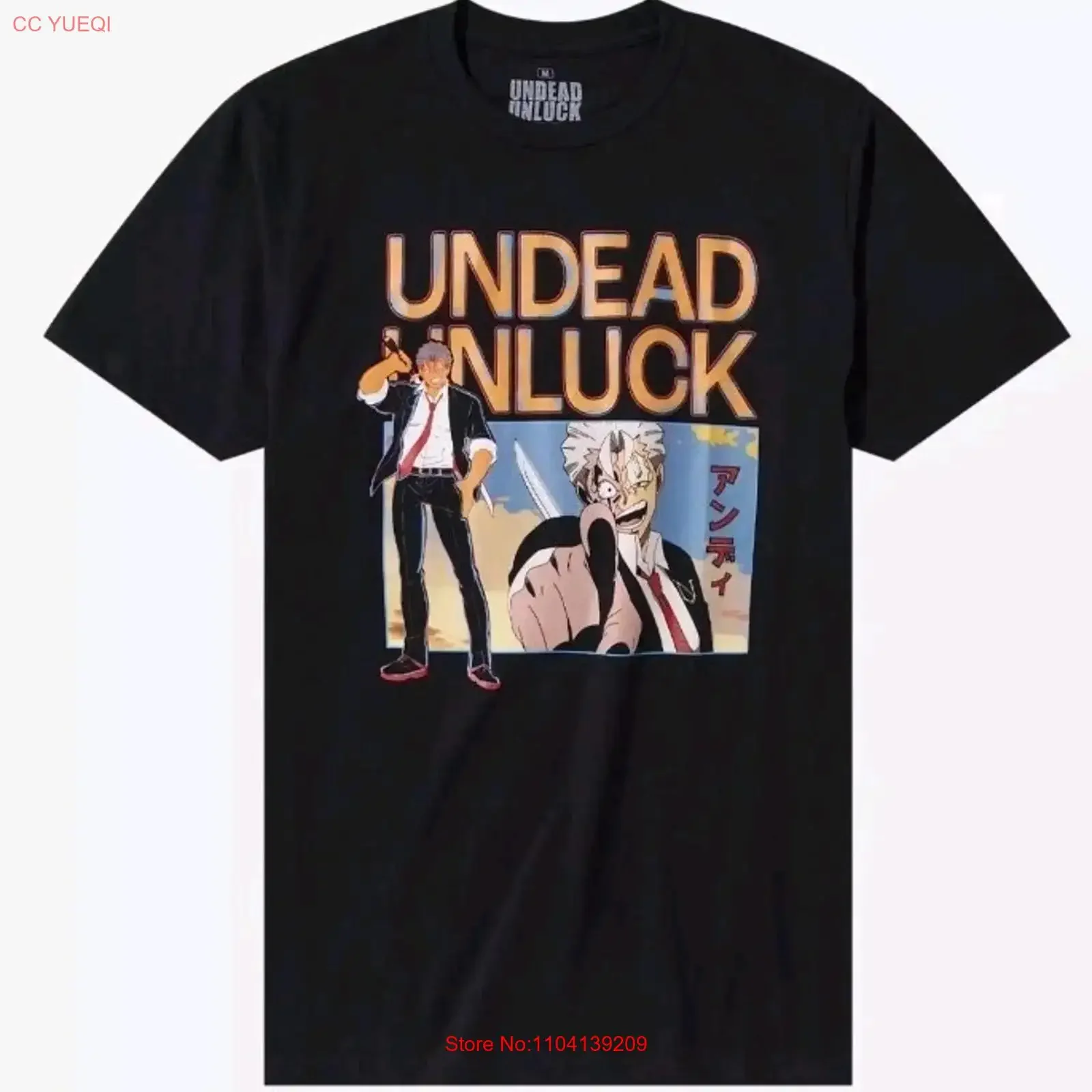Undead Unluck Andy T Shirt New Small Black Anime long or short sleeves vintage Washed streetwear Top For Everyday Wear homme