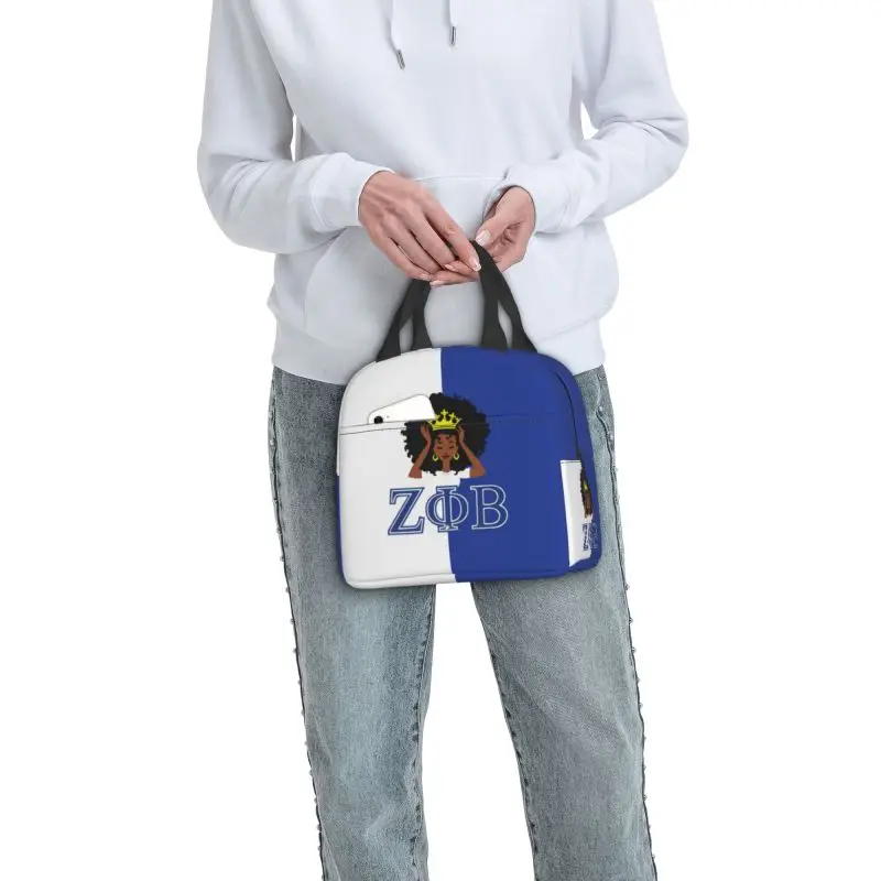 مخصص زيتا فاي بيتا نادي نسائي معزول حقيبة الغداء للسفر ZOB اليونانية رسالة 1920 مقاوم للماء برودة صندوق غداء حراري للأطفال #6