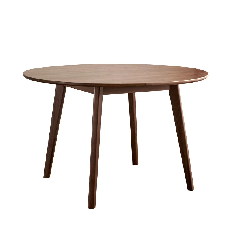 

North American black walnut meets round dining table, Nordic solid wood restaurant dining table