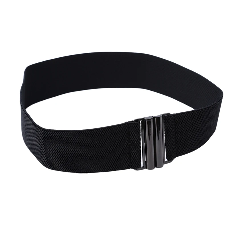 High Quality Elastic Band Belt Women Buckle Black Belt New Fashion Simple Down Jacket Belt Dress Decoration Gift