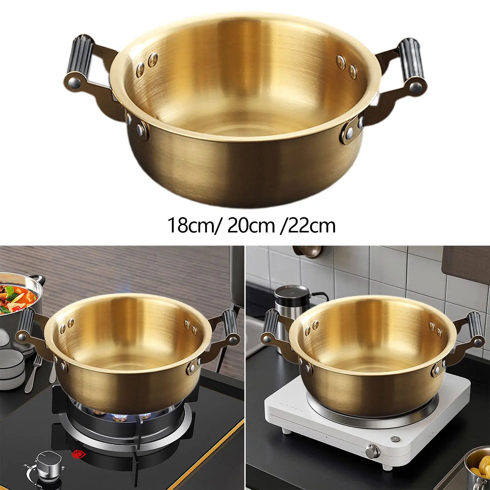 

Korean Ramen Pot Cooker Portable Cooking Supplies Stockpot with Handle Multipurpose Cooking Pot Soup Pot Instant Noodle Pot