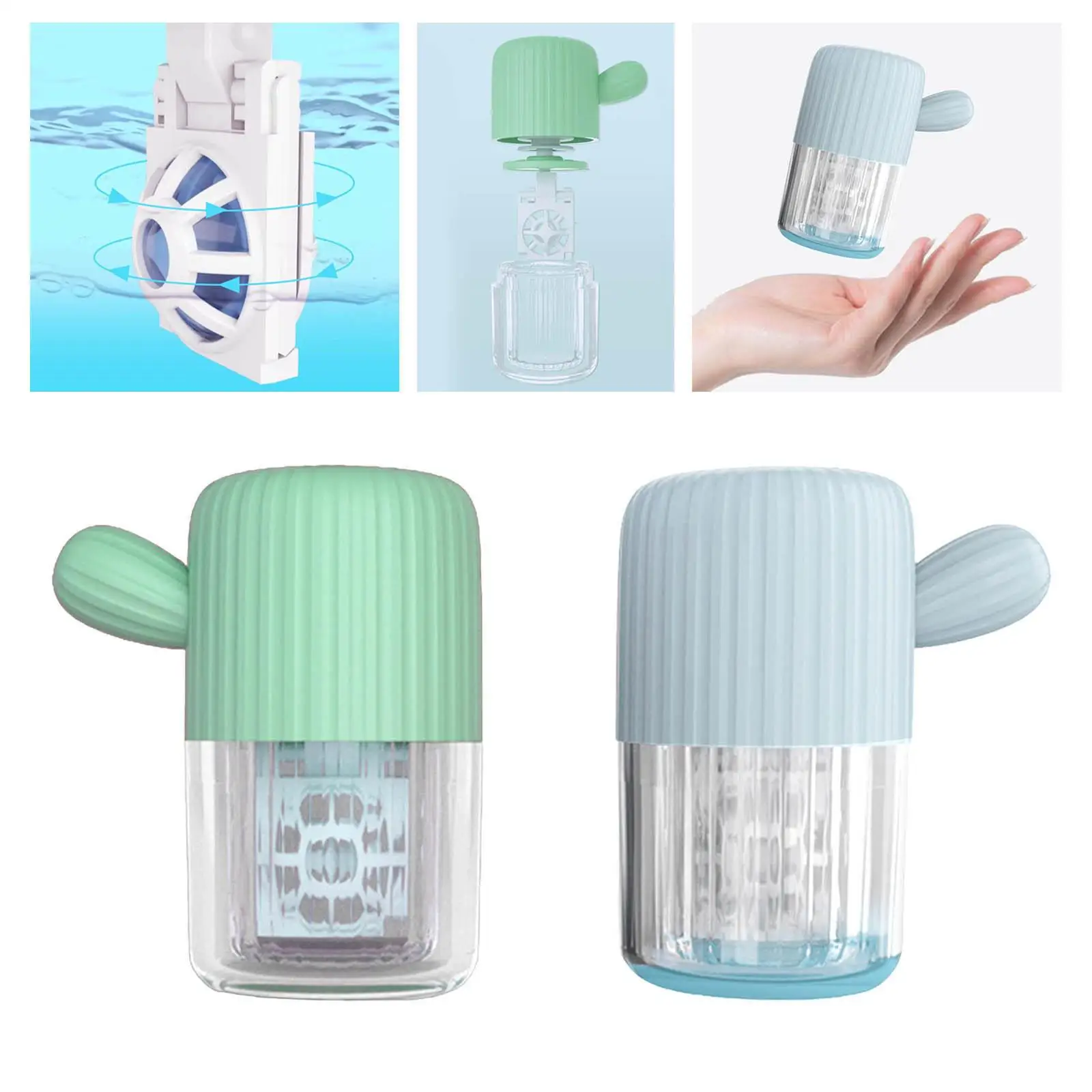 Lavadora portátil para limpeza de lentes de contato, caixa de imersão manual de plástico para viagens