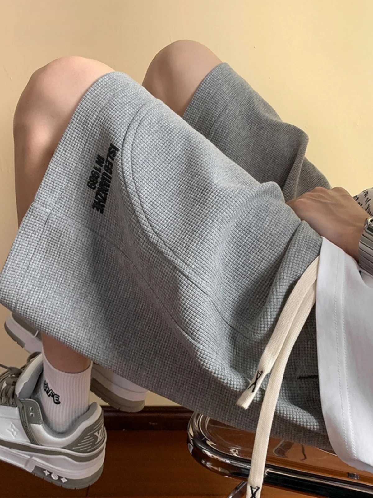 

Мужские летние тонкие повседневные шорты-бермуды оверсайз свободного кроя, универсальные спортивные брюки, дышащие, удобные, модные