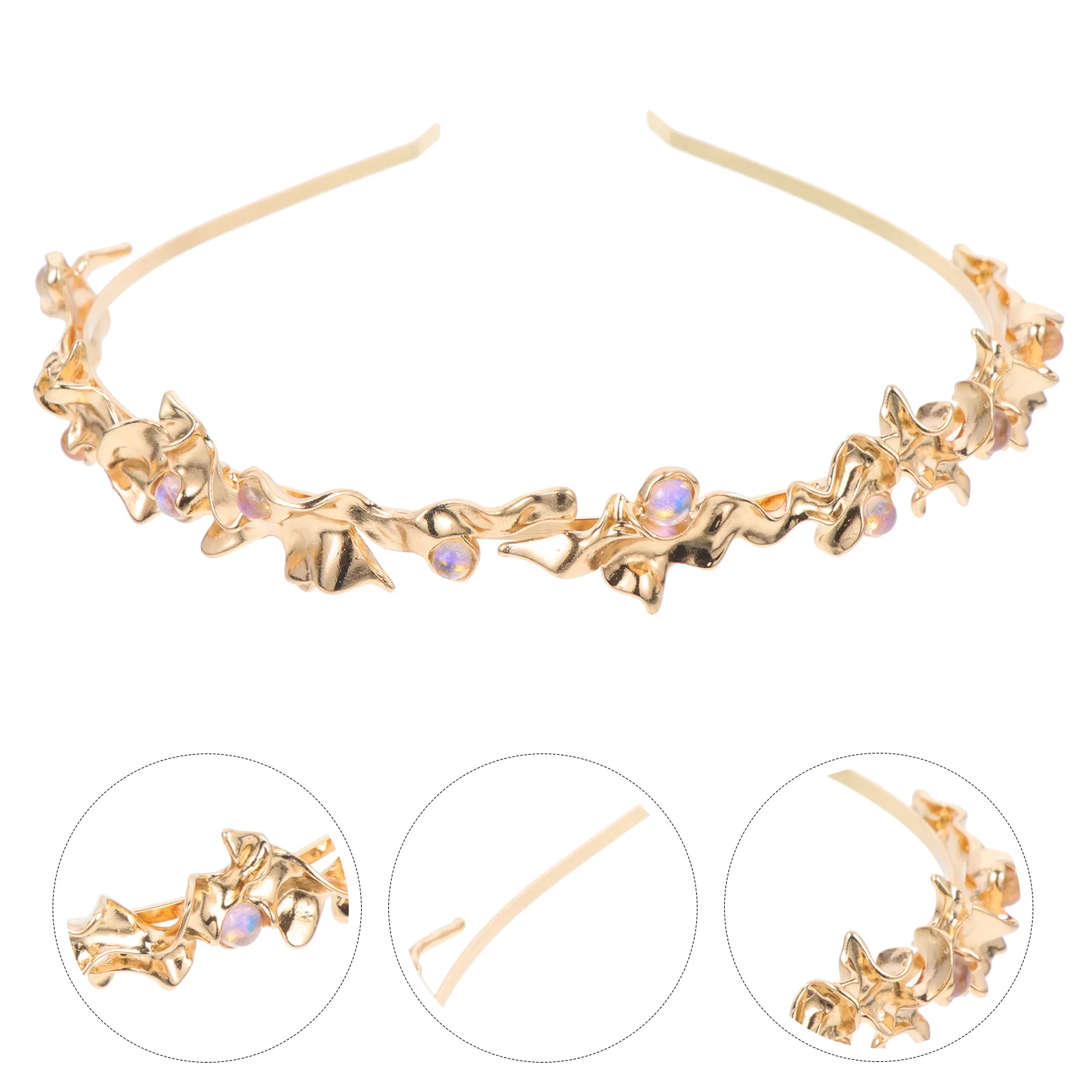 

Металлическая повязка на голову, элегантная вечерние аксессуары из золотого сплава для невесты со стразами, сверкающая свадебная повязка для волос для девочек