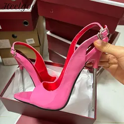 Customize Woman Sandals 16cm Extreme Metal High Heels Sexy Thin Stilettos Pumps Peep Toe Cross Dresser SM Man Unisex Shoes