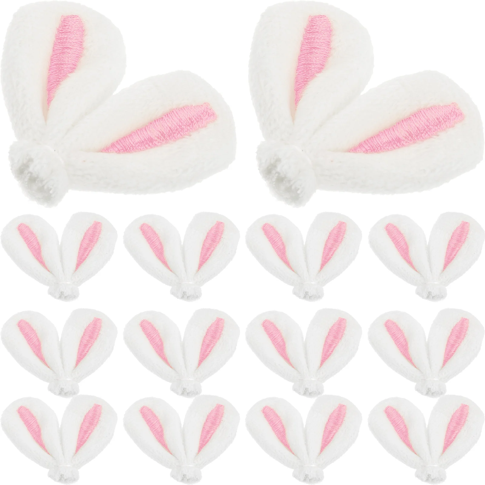 20 Pcs Bunny Ear Hair Clip Adorable DIY Charm Kids Women Pins Decor Girl Stuffed Animals Creative Rabbit Puppy Jewelry DIY Craft