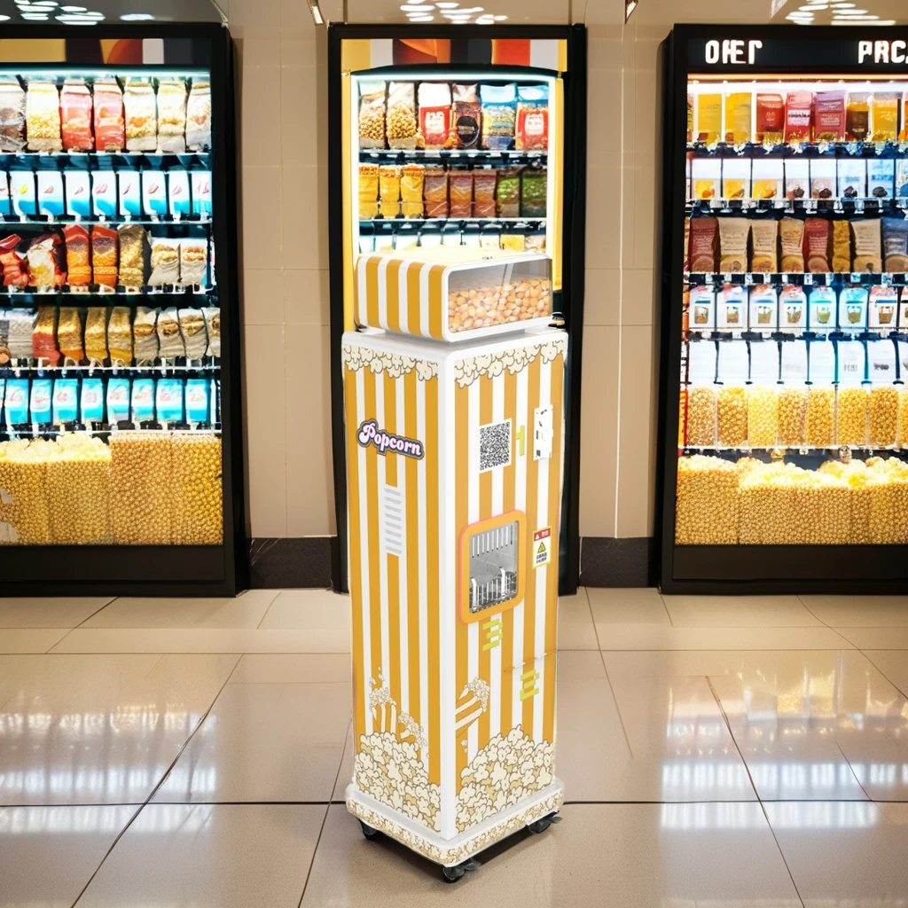 

Intelligent Stand Automatic Popcorn Machine Coin Operated Big Popcorn Machine for Business