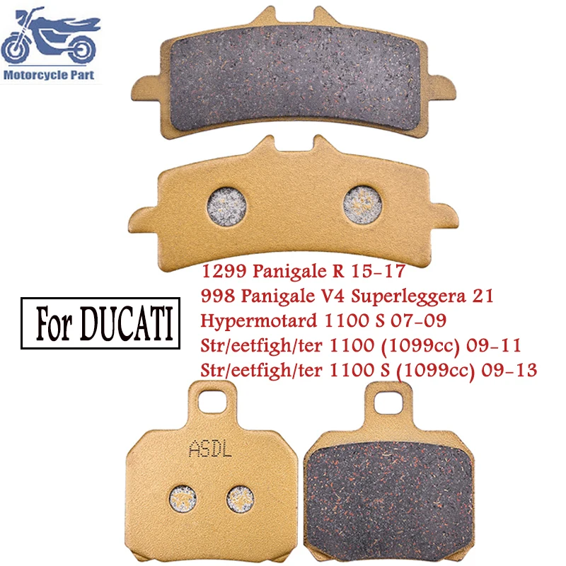 Motorcycle Front and Rear Brake Pads For DUCATI 998 Panigale V4 Superleggera 21 Hypermotard  Streetfigh/ter 1100 1100S 2009-2013