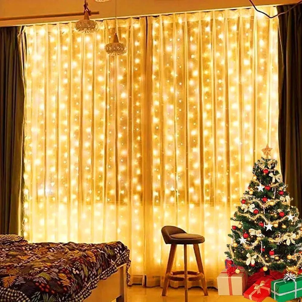 Curtain Garland USB String Lights Fairy Festoon Remote Control New Year Christmas Halloween Decorations for Home Room