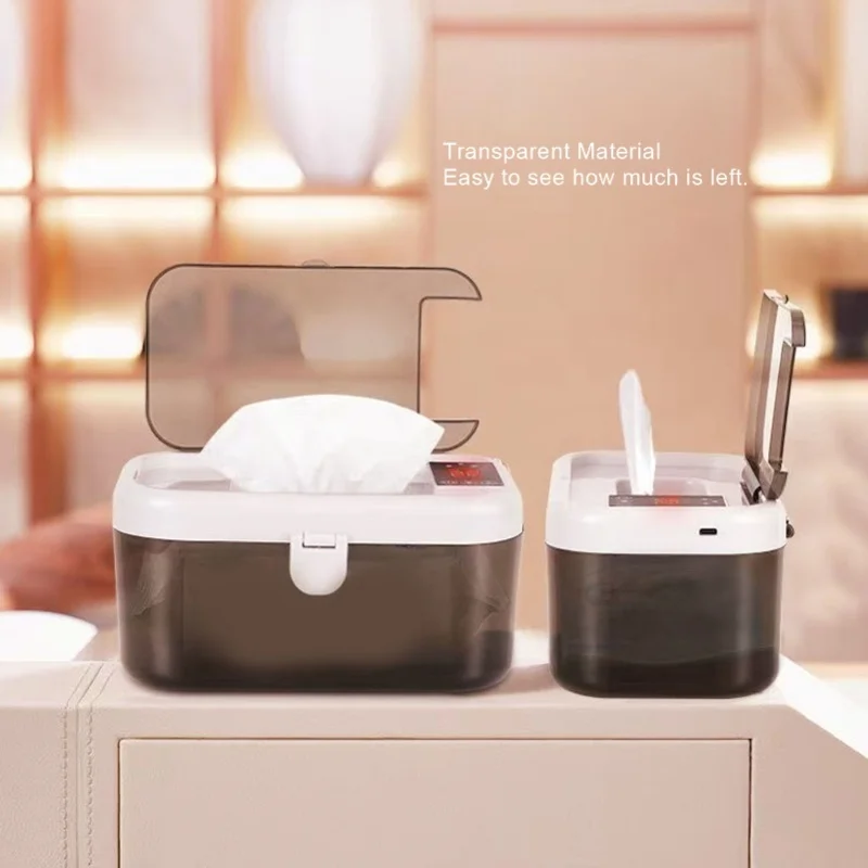 White Baby Wipe Warmer Top Heating Dispenser Holds 80 Wipes With Night Light Spring Loaded