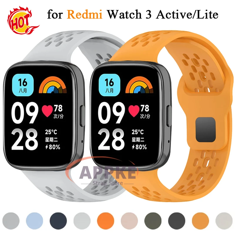 

Ремешок силиконовый для Redmi Watch 3 Active/Lite, спортивный браслет для Huawei Watch 4 GT4/3 Pro, Samsung Galaxy Watch 7 6 5 4, 22 мм