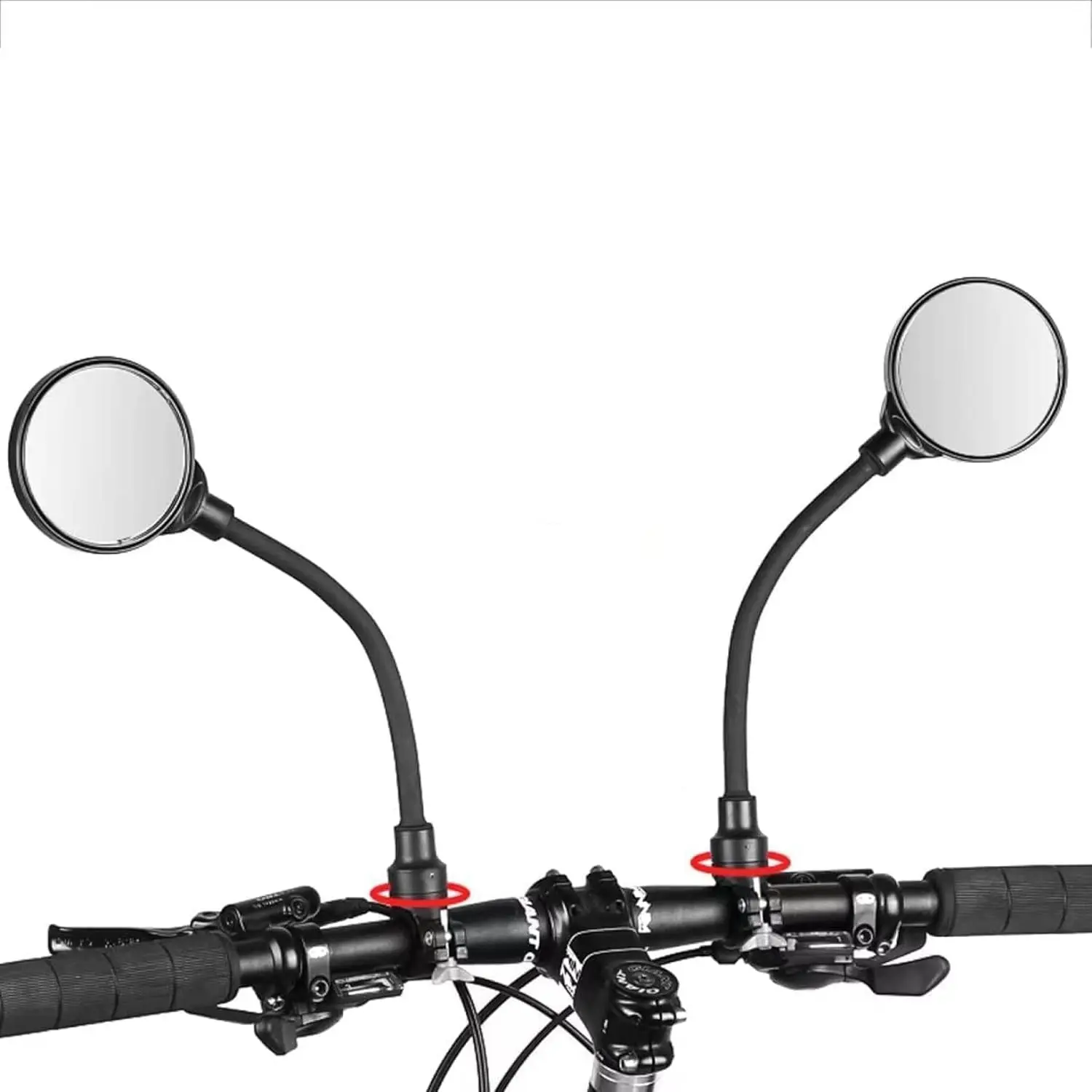 2 szt. Długie lusterka rowerowe na kierownicę 360 ° Do roweru szosowego i górskiego Motocykl Zginany wąż Regulowane lusterko wsteczne