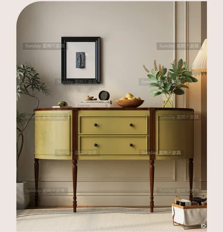 

American retro green bucket cabinet, living room wall locker, French light luxury cabinet