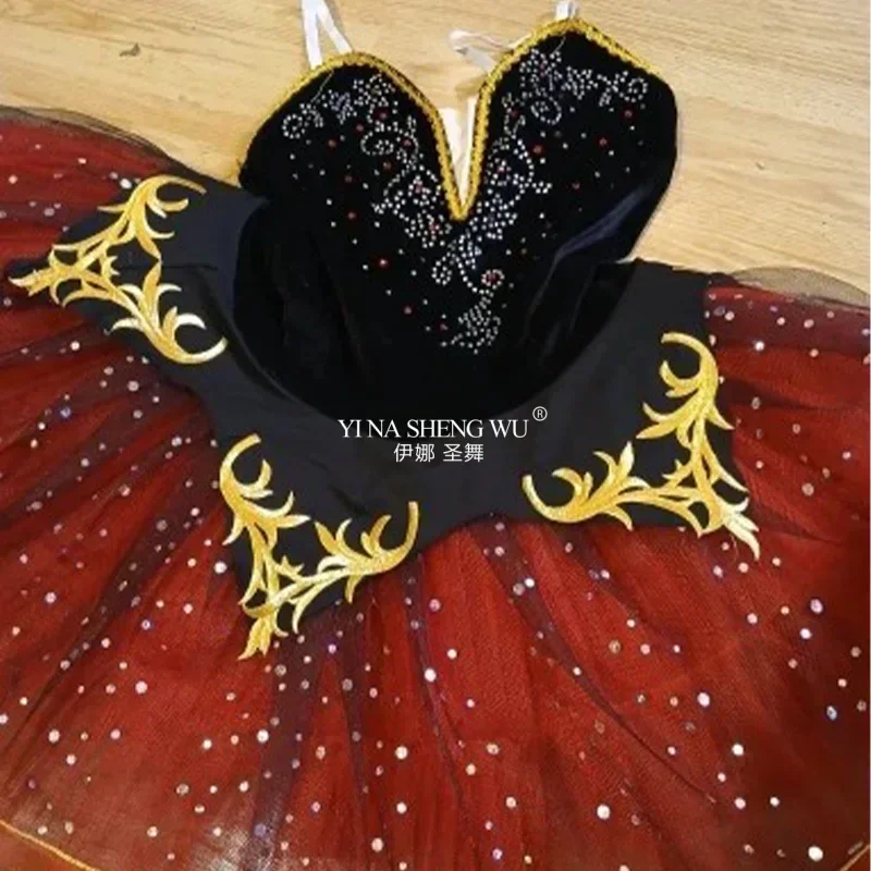 Girl Black Red Professional La Esmeralda Ballet Tutu Dress Children's Women's Ballet Party Costume
