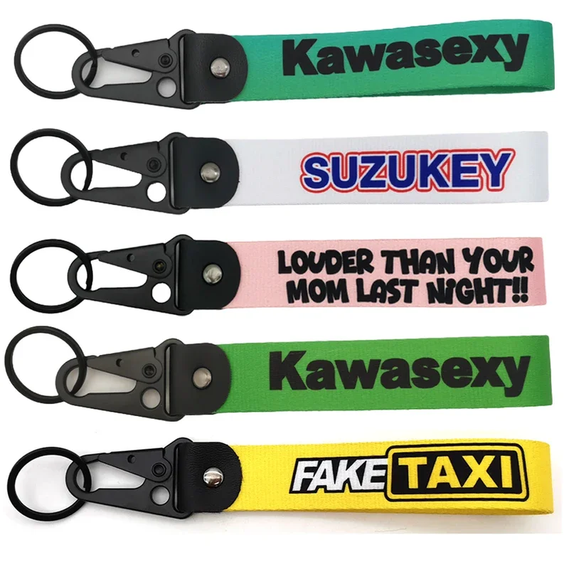 JDM suzukey key chain holder for motocycle key ring kawasexy cars keychain double sided clip fashion keyring auto accessorie