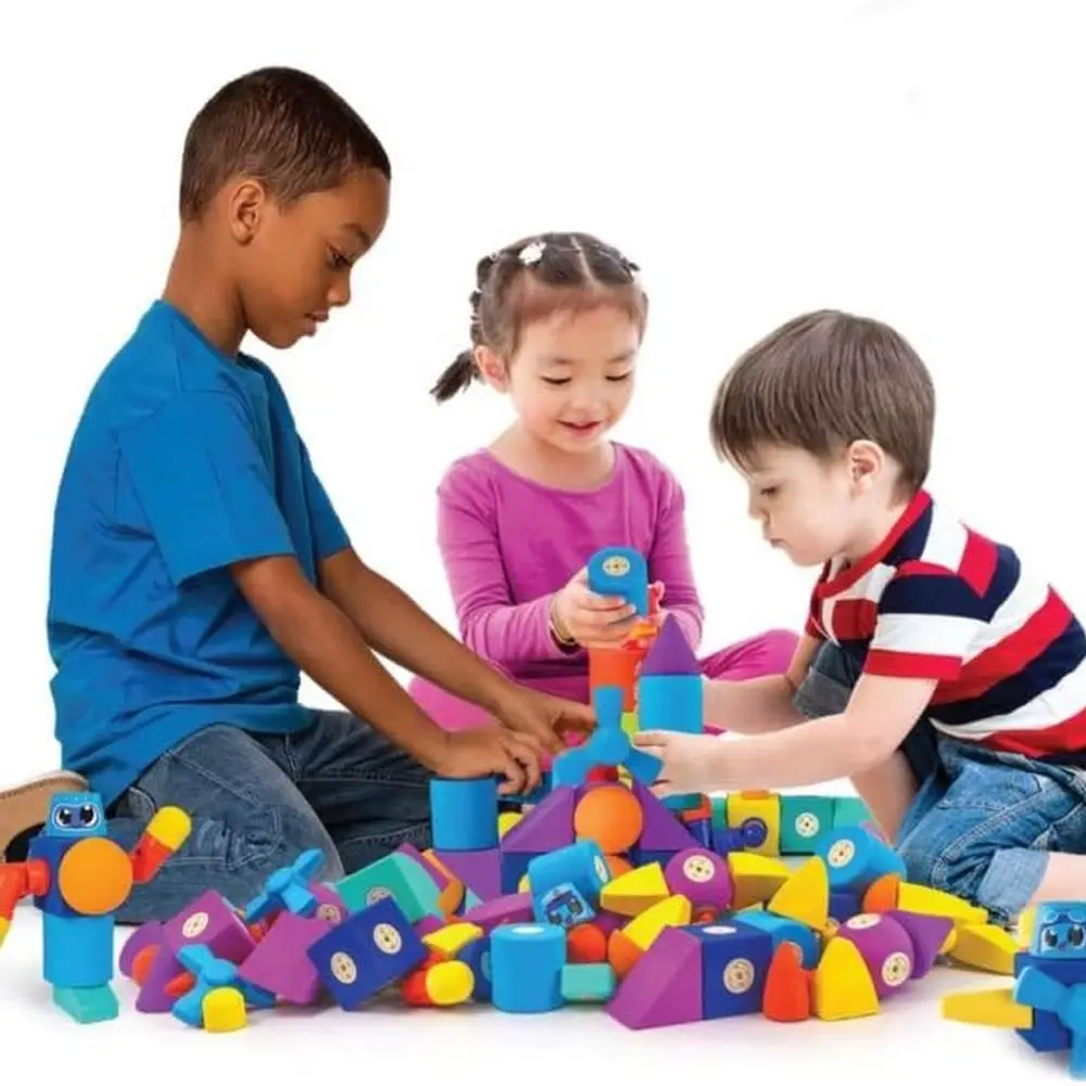 Magnetic Foam Blocks - 50-Piece Educational Set for Toddlers, Bath & Sensory Play, Ages 3-5