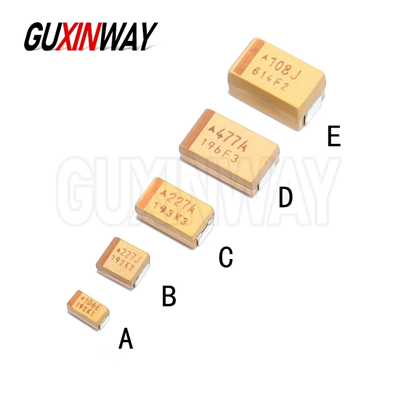 10 Buah Kapasitor Tantalum Casing ABCDE SMD 6.3V 10V 16V 25V 35V 50V 0.1UF 0.22UF 0.33UF 0.47UF 1UF 2.2UF 3.3UF 4.7UF 10UF 22UF 47UF