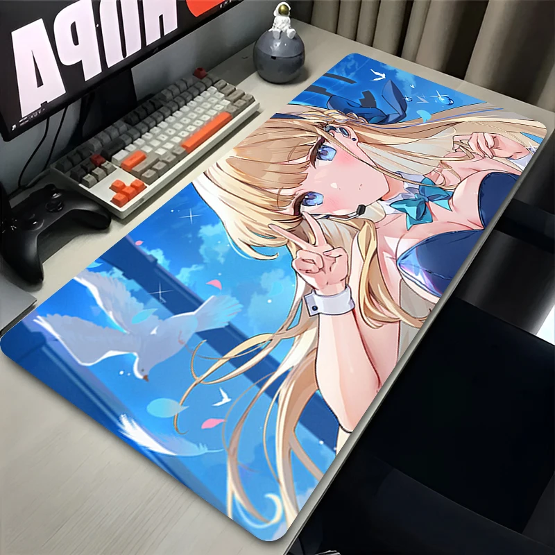 لوحة ماوس ألعاب الكمبيوتر ملحقات الكمبيوتر HD لوحة ماوس مطاطية غير قابلة للانزلاق حصيرة مكتبية للكمبيوتر المحمول الأزرق الأرشيف Asuma Toki Gamer لوحة المفاتيح #5