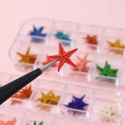 1 Box 36PCS Natural Starfish Nail Art Charms Supplies Shell Fragments Accessories For Nails Decoration Manicure Decor Materials