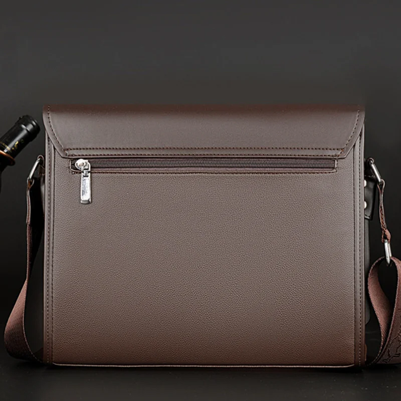 Vintage PU Leather Men Shoulder Bag Large Capacity Business Man Crossbody Messenger Bag Luxury Male Handbag Fashion Sling Bag