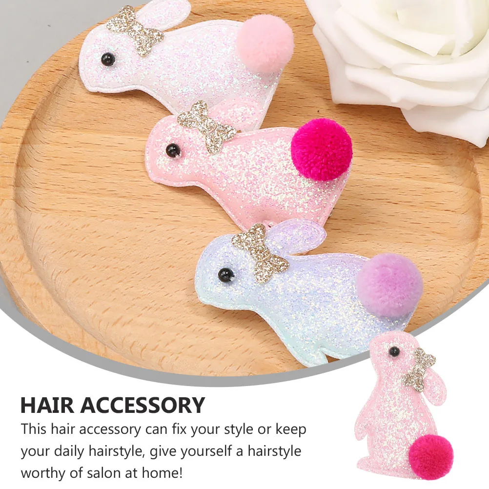

3Pcs Kids Rabbit Hair Clips 3D Glitter Sequins Lovely Baby Hairpins Birthday Festival Hair Decoration Girls Fashion Hairwear
