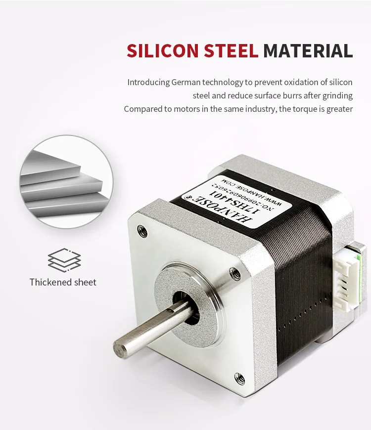 NEMA17 Schrittmotor, 17HS4401 X3 Stück, geeignet für 3D-Drucker und CNC-Maschinen, 1,5 A, 40 N·cm, nicht fixiert, 4-polig – Detail 6