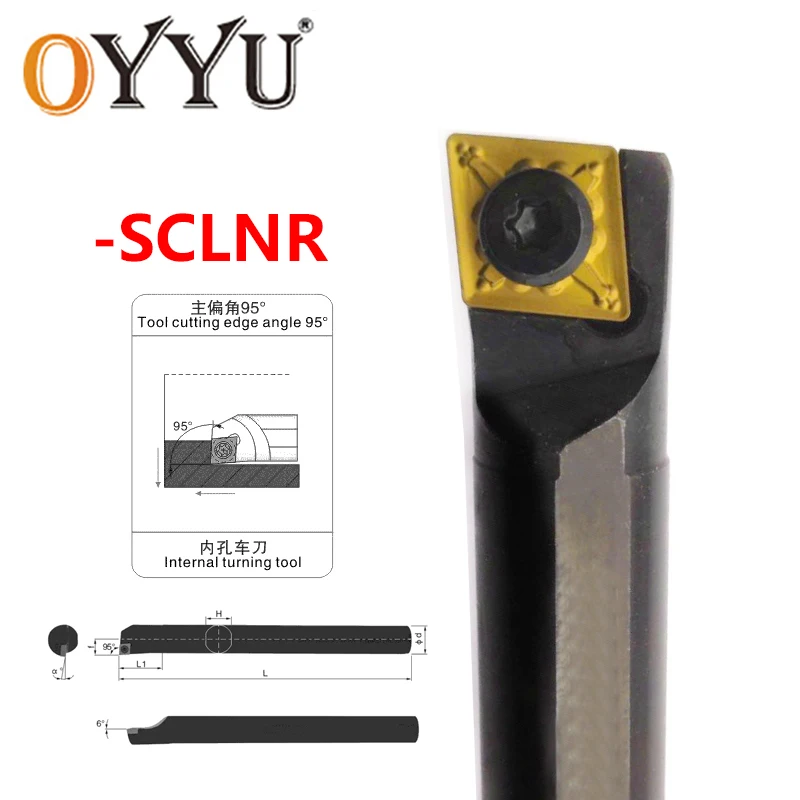 OYYU SCLNR Internal Turning Tools S16Q-SCLNR12 S18Q-SCLNR12 S20R-SCLNR12 Holder S16Q S18Q S20R SCLNR12 Lathe Cutter Inserts CNMG