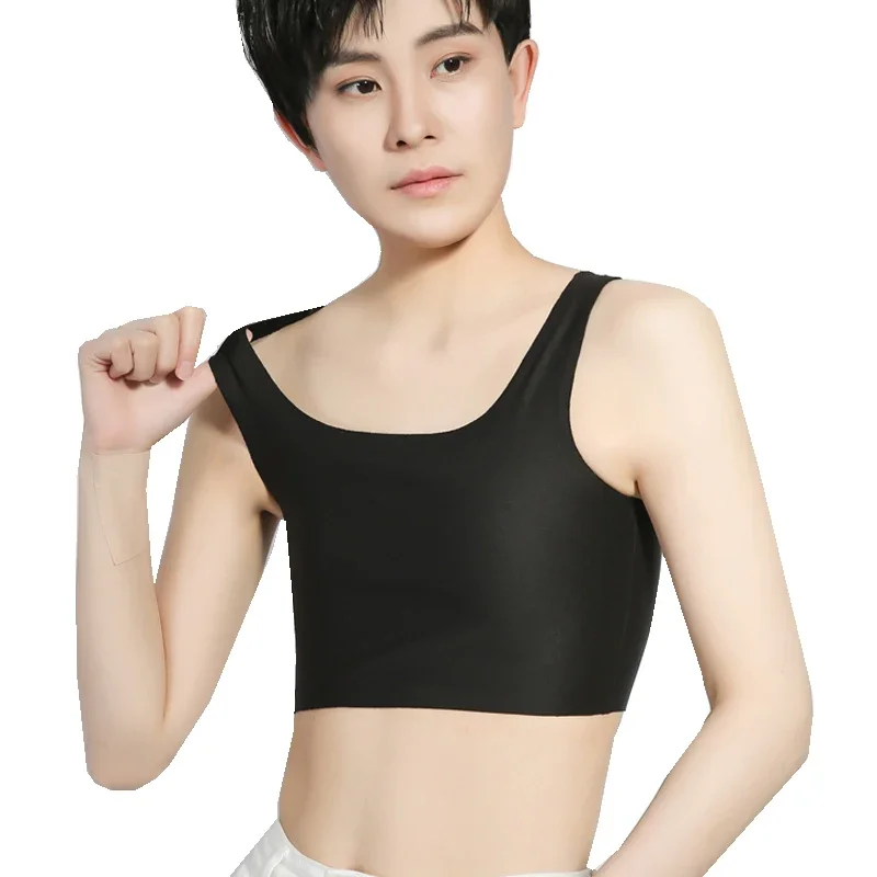 HaleyChan Seamless Comfortable Chest Binder Corset Top for Women's Tomboy Trans Lesbian Transgender FTM Crop Top Women Bralette