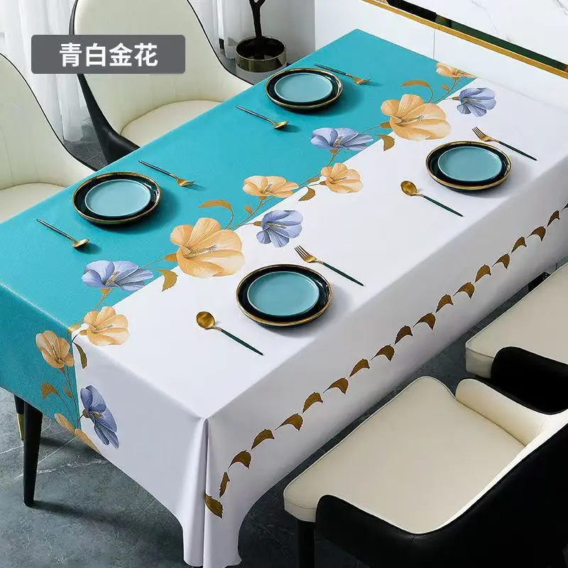 High-end PVC Tablecloth - Waterproof, Oil-proof, Heat-resistant, Wash-free, Nordic Ins Style, Rectangular and Square Table Mats