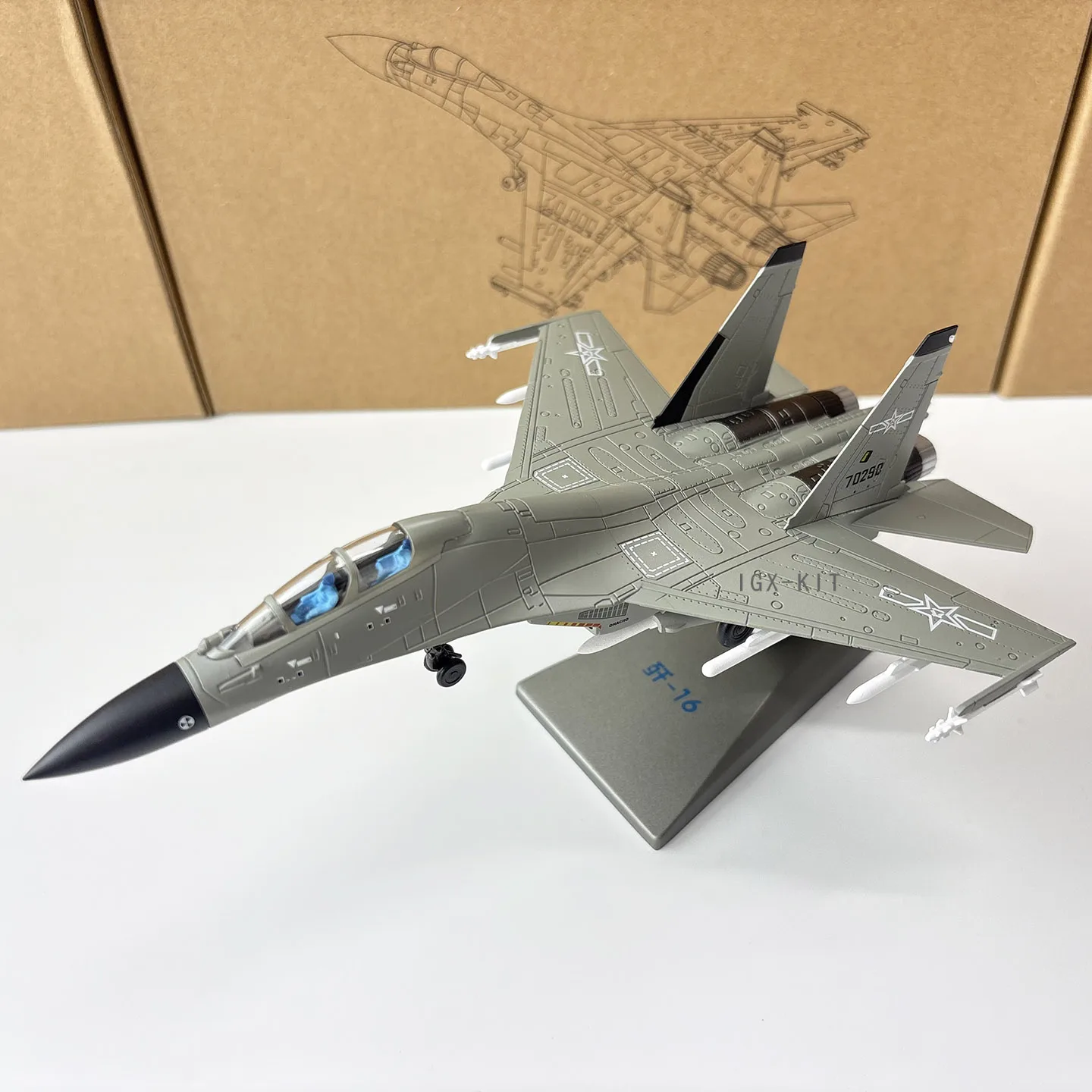 1:100 Scale China Air Force J16 Military Alloy Simulation Airplane Model Finished Product Decoration Souvenir Collection Display