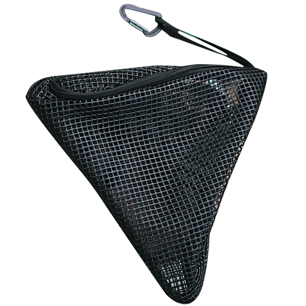 

Triangular Hanging Mesh Black PVC Foldable Camping Storage Bag Lightweight Fruit Drain Bag Outdoor Lampshade Kitchen Barware