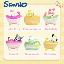 6 sztuk Sanrio Hellokitty KUROMI Cinnamoroll Bland Box Bubble Party seria pudełko z niespodzianką Kawaii dekoracje na biurko Model dziewczyna prezenty