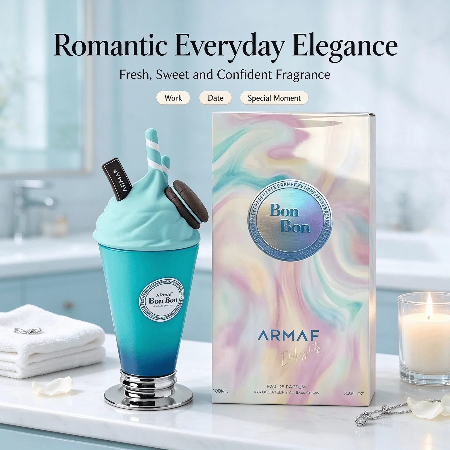 Armaf Bon Bon EDP 100ml Sweet Fruity Vanilla Gourmand Scent Long Lasting Unisex Perfume Spray Cute Dessert Fragrance Gift for Men Women view 5