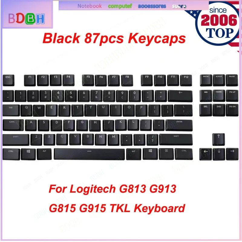 A full set G915 TKL 87 Key Caps Black For Logitech G813 G913 G815 G915 Keyboard