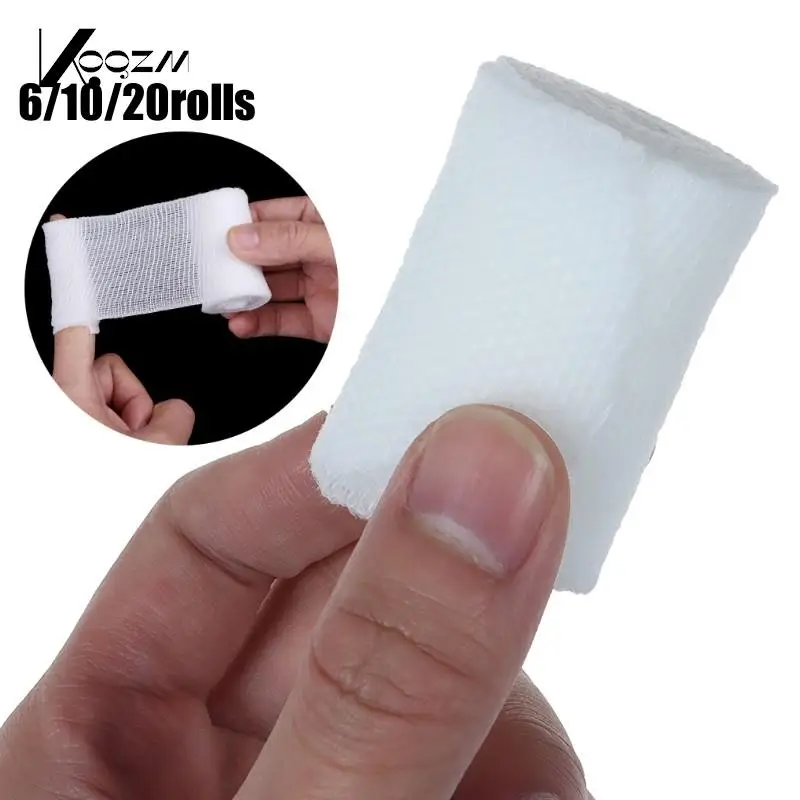 6/10/20rolls PBT Conforming Elastic Bandage Medical First Aid Disposable Cotton Breathable Wounding Care Dressing Gauze