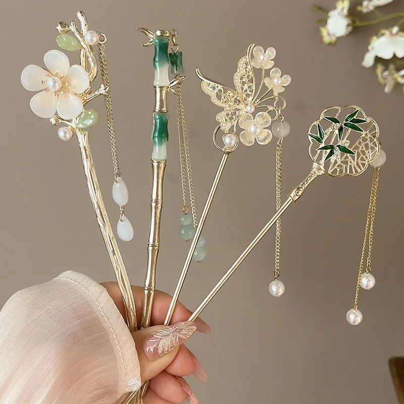 Grampos de cabelo de metal temperamento elegante simples estilo chinês acessórios para cabelo