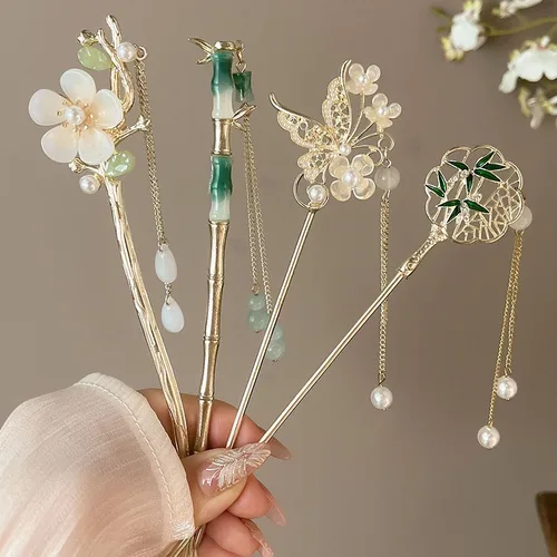 Imagen 2 del producto Horquillas de metal Temperamento elegante Accesorios para el cabello con pinza para el cabello de estilo chino simple